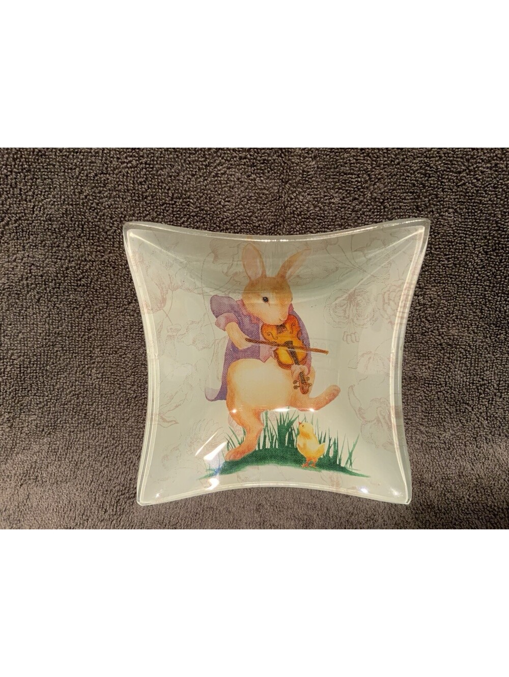 208 Park Set of Two Colorful Glass Easter Bunny 5.25” x 5.25” Bowls